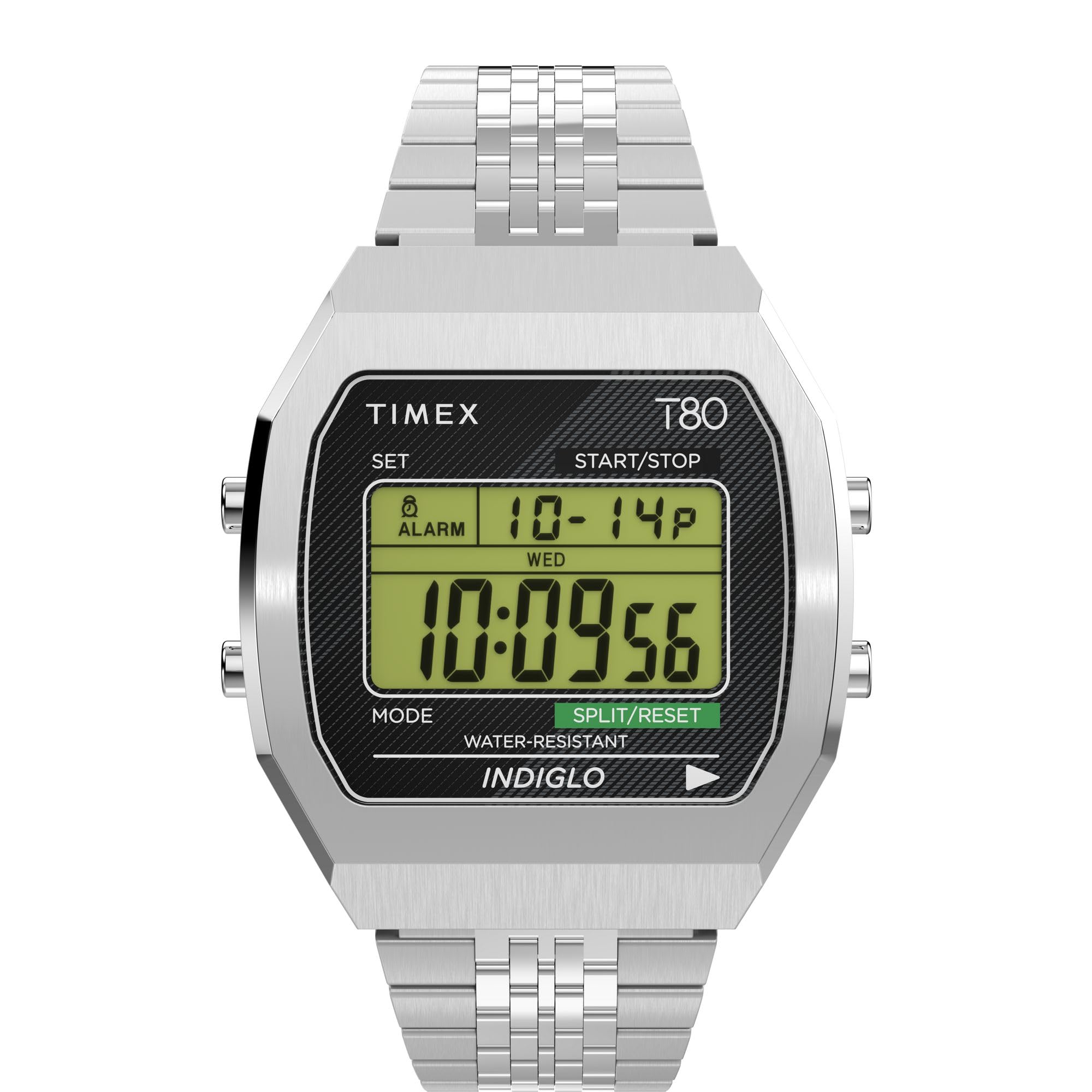 TIMEX T80　INDIGLO デジタル 腕時計　ステンレス Amazon | Timex ユニ T80 スチール 36mm 腕時計, ステンレススチール